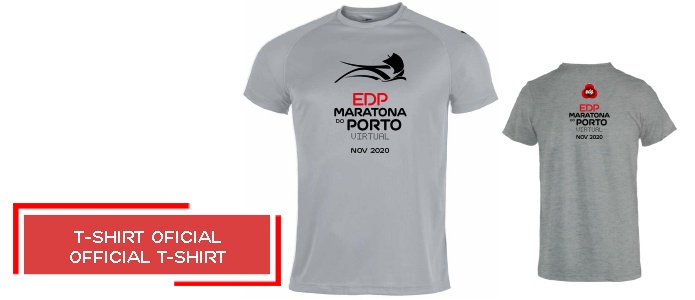 T-shirt oficial Maratona do Porto EDP 2020